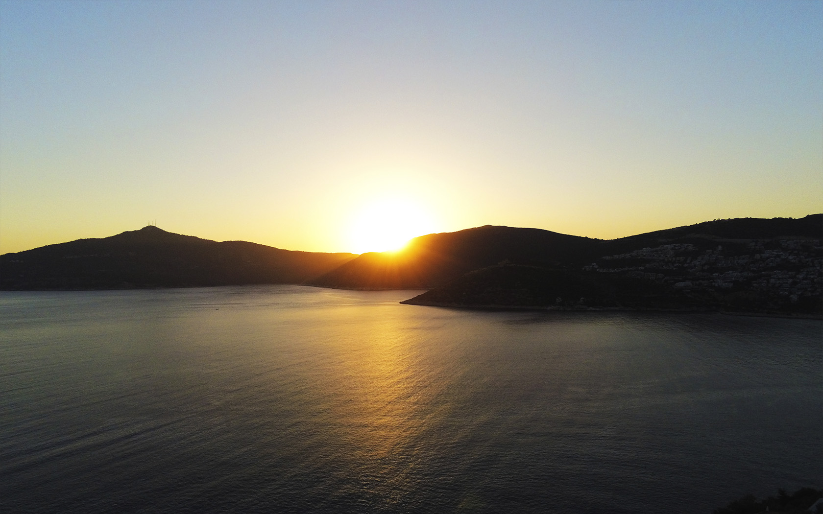 Sunset on the water.